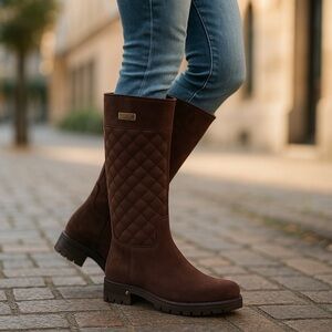 ULAN RAINY  STEPS Stylish Brown Quilted Women's Winter Boots